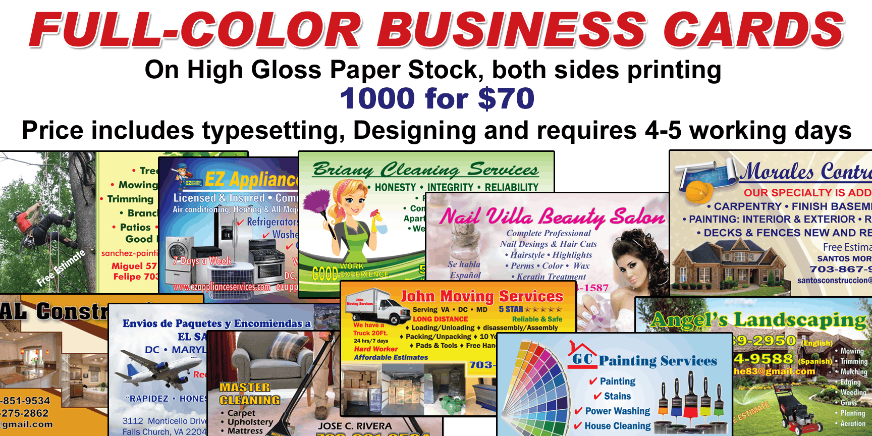full- color business cards
